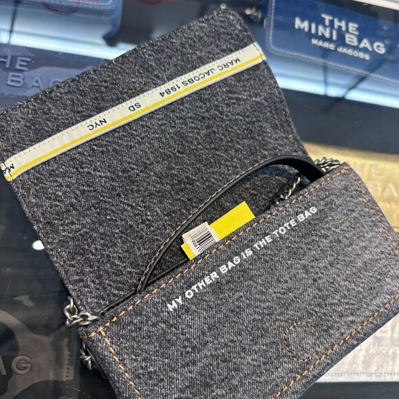 NWT! NEW! Marc Jacobs The Denim Chain Mini Bag -Black Wash - Picture 13 of 15